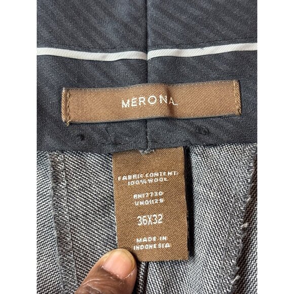 Merona Mens Gray Dress Pants Waist 36x34 (100/ wool) - Picture 7 of 9